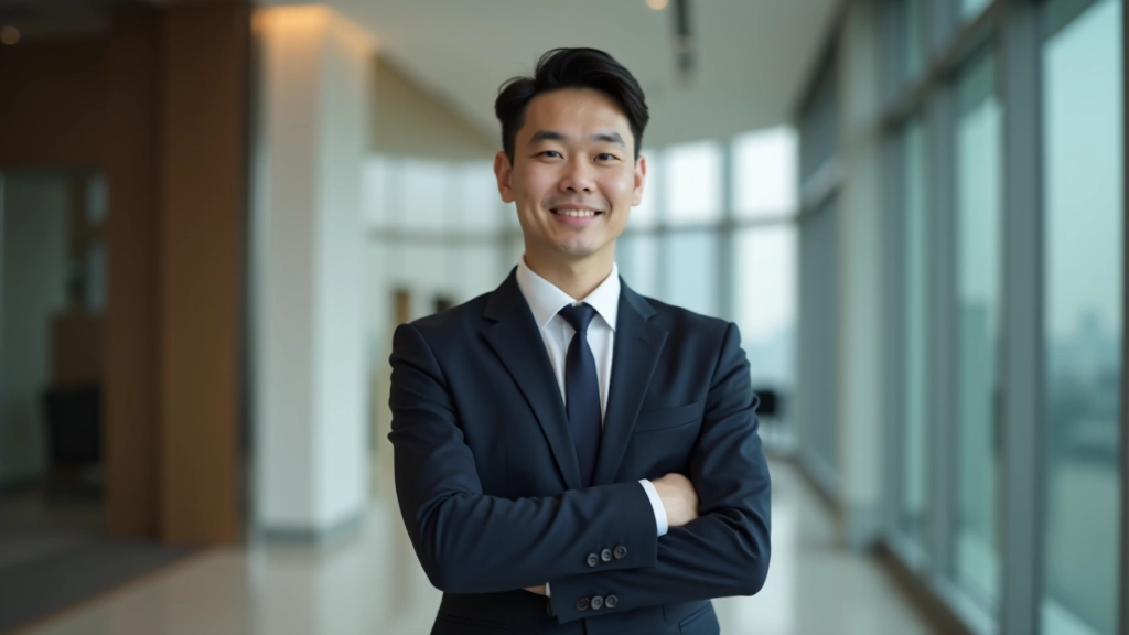 Professional in Hong Kong city environment looking focused and composed despite busy surroundings