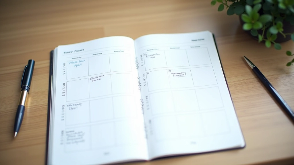 Weekly calendar or planner showing alternating high and low energy days marked clearly